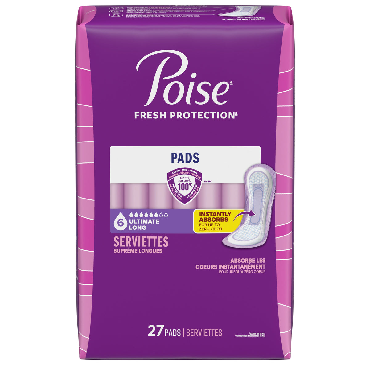 Fresh Protection™ Incontinence Pads for Women - Ultimate / Long / 27