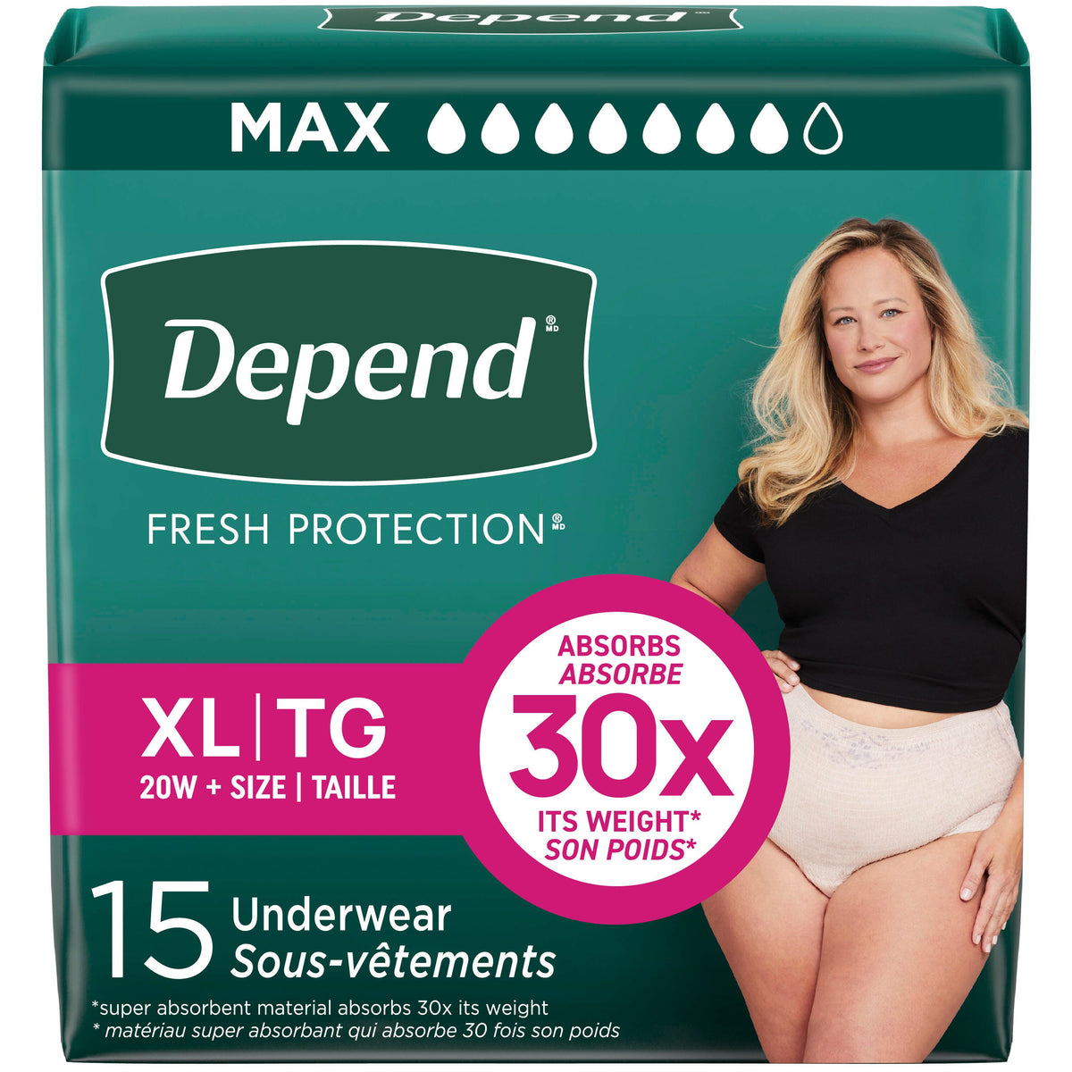 Fresh Protection™ Adult Incontinence Underwear for Women - XL / 15