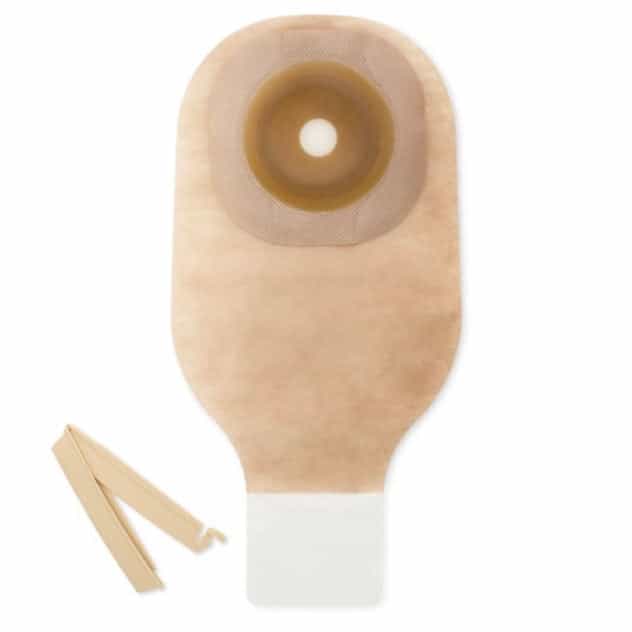 HOL 8631 | One-Piece Pouching System Transparent with Flat Skin Barrier Flextend and Drainable Pouch Champ Closure - Up to 64 mm and 12" (10/box)