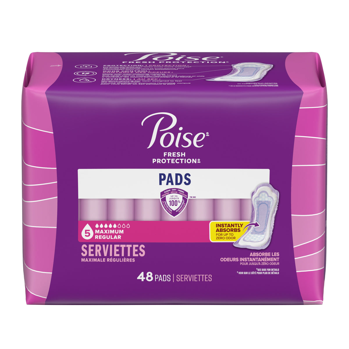 Fresh Protection™ Incontinence Pads for Women - Maximum / Regular / 48