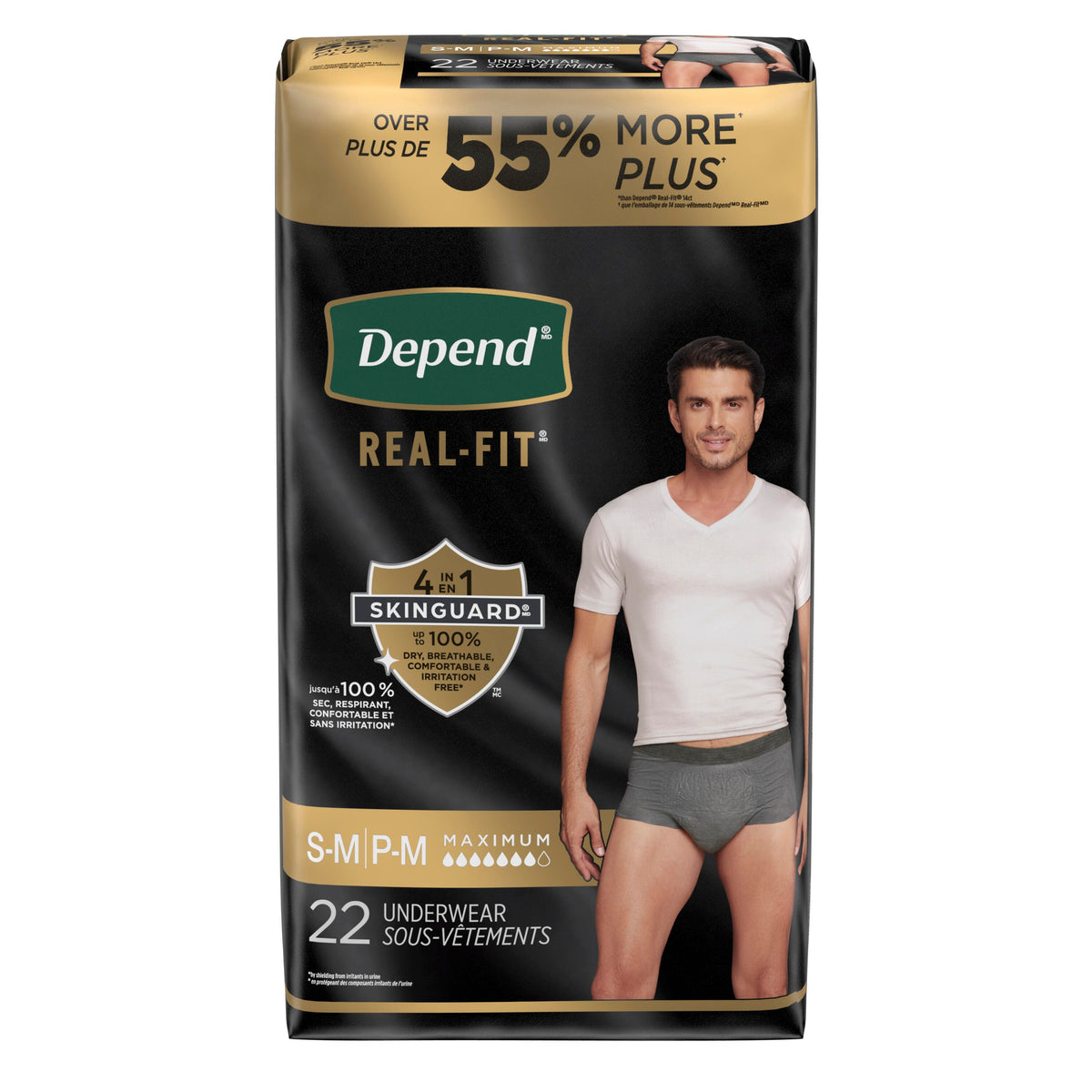 Real Fit® Incontinence Underwear for Men - S / M / 22
