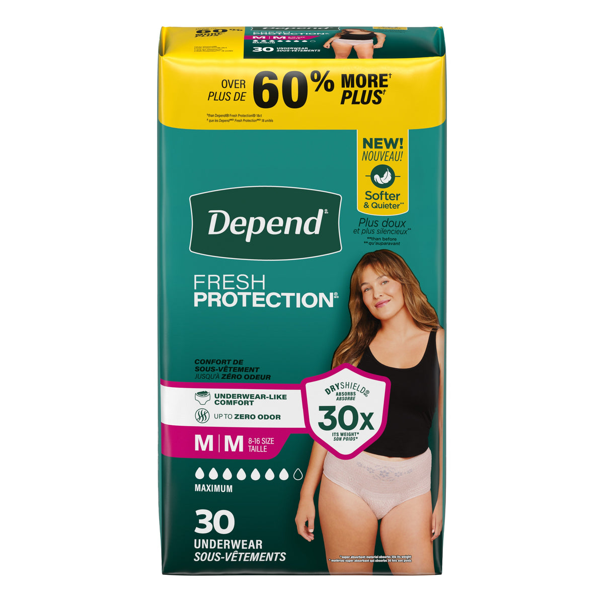 Fresh Protection™ Adult Incontinence Underwear for Women - M / 30