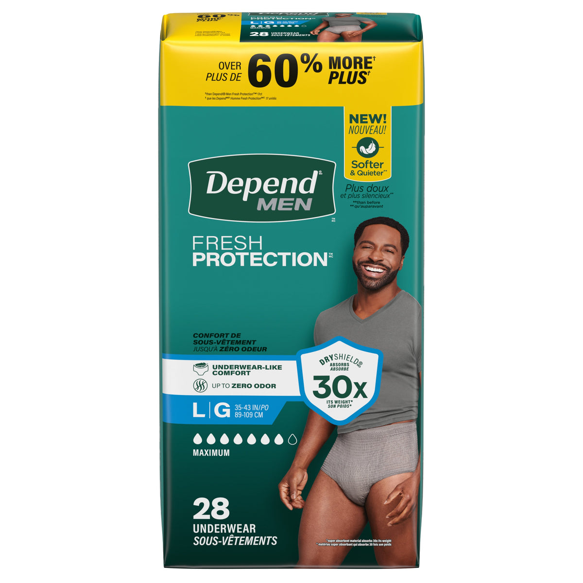 Fresh Protection™ Adult Incontinence Underwear for Men - L / 28