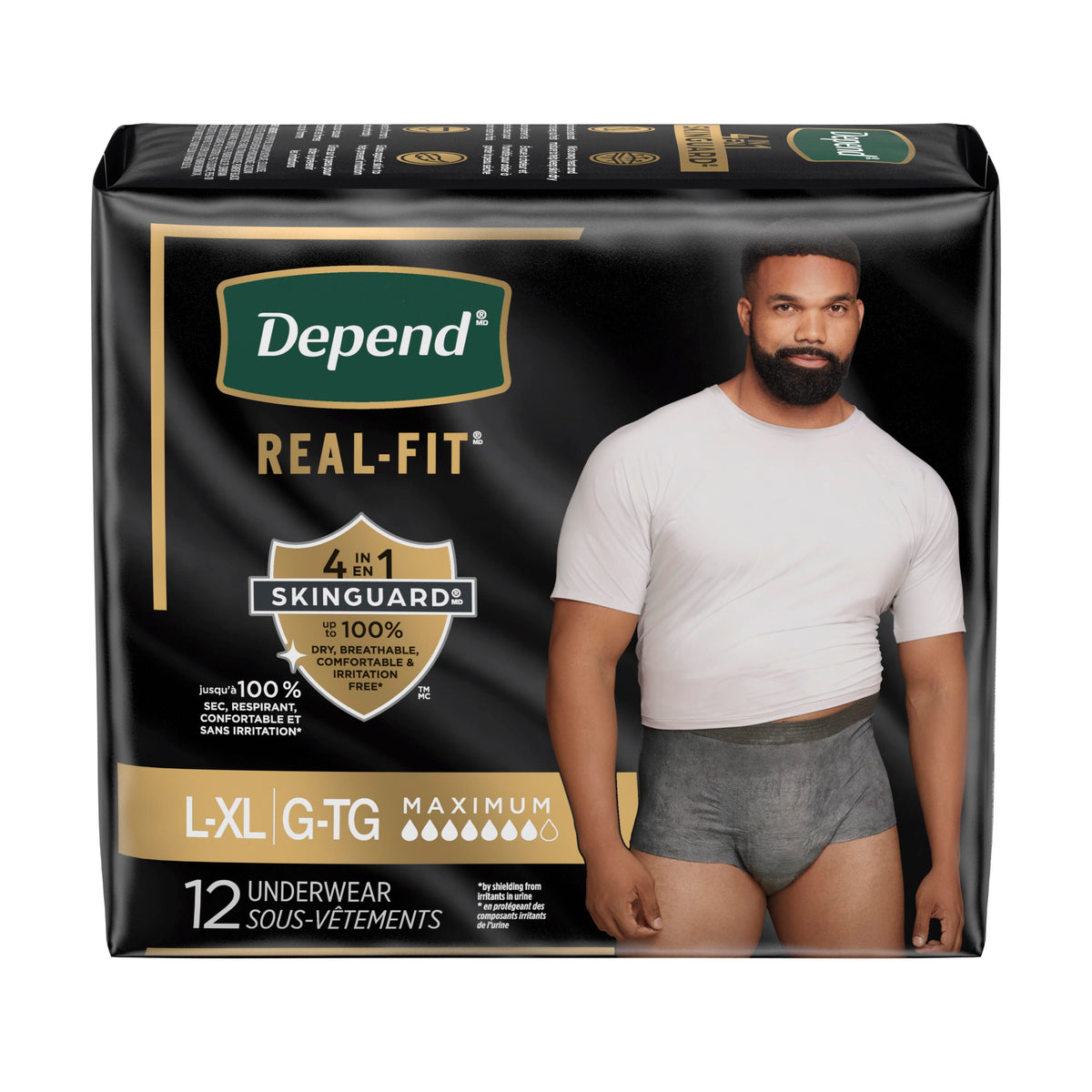 Real Fit® Incontinence Underwear for Men - L / XL / 12