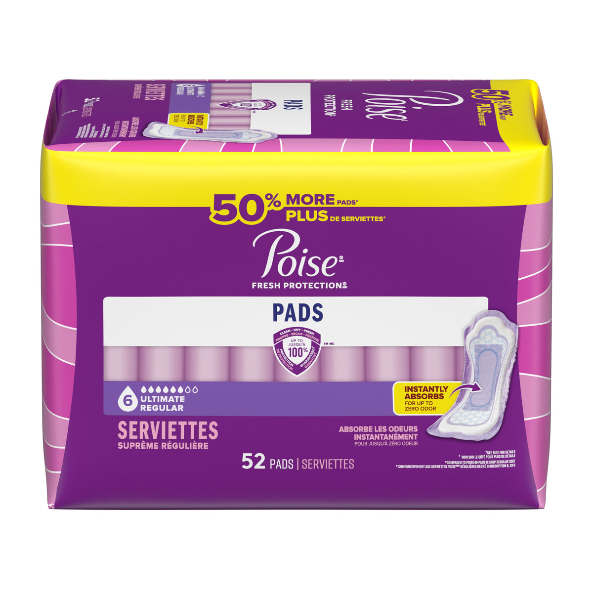 Fresh Protection™ Incontinence Pads for Women - Ultimate / Regular / 52
