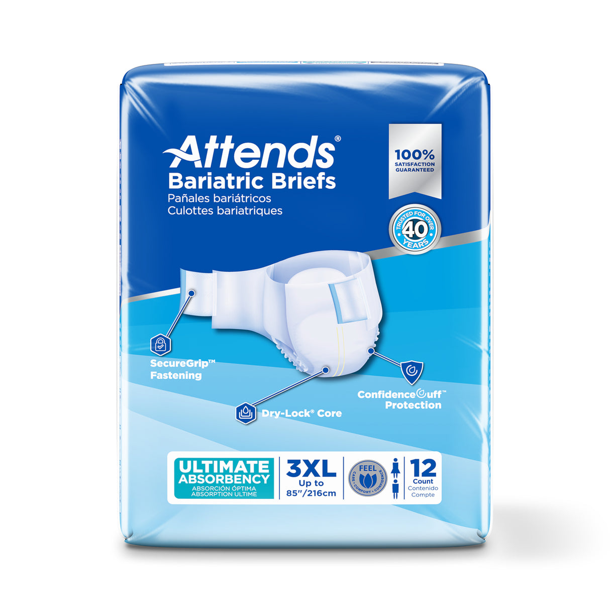 Attends Bariatric Briefs - 3XL