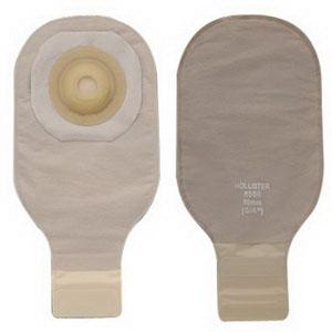 HOL 8292 BX/5 PREMIER ONE-PIECE CONVEX SKIN BARRIER 12" DRAINABLE POUCH CLAMP CLOSURE BEIGE PRE-CUT 1" WITH TAPERED BORDER