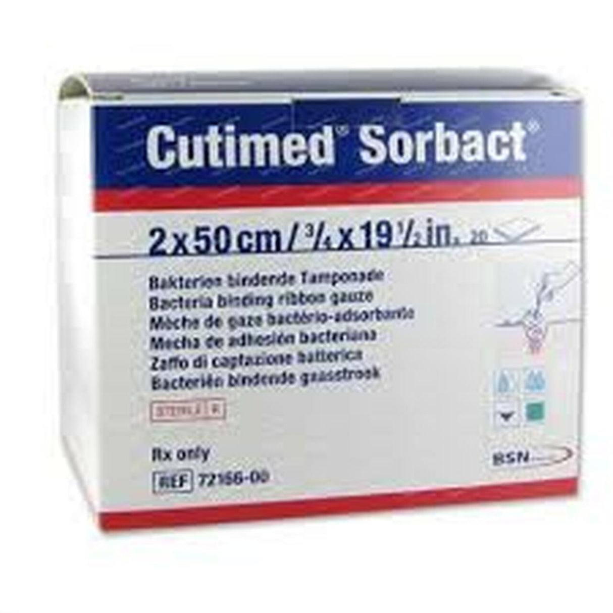 Cutimed Sorbact Antimicrobial Dressing W/Bacteria Binding Action 4cm X6cm - Box Of 5 - 4×6cm / 4cm