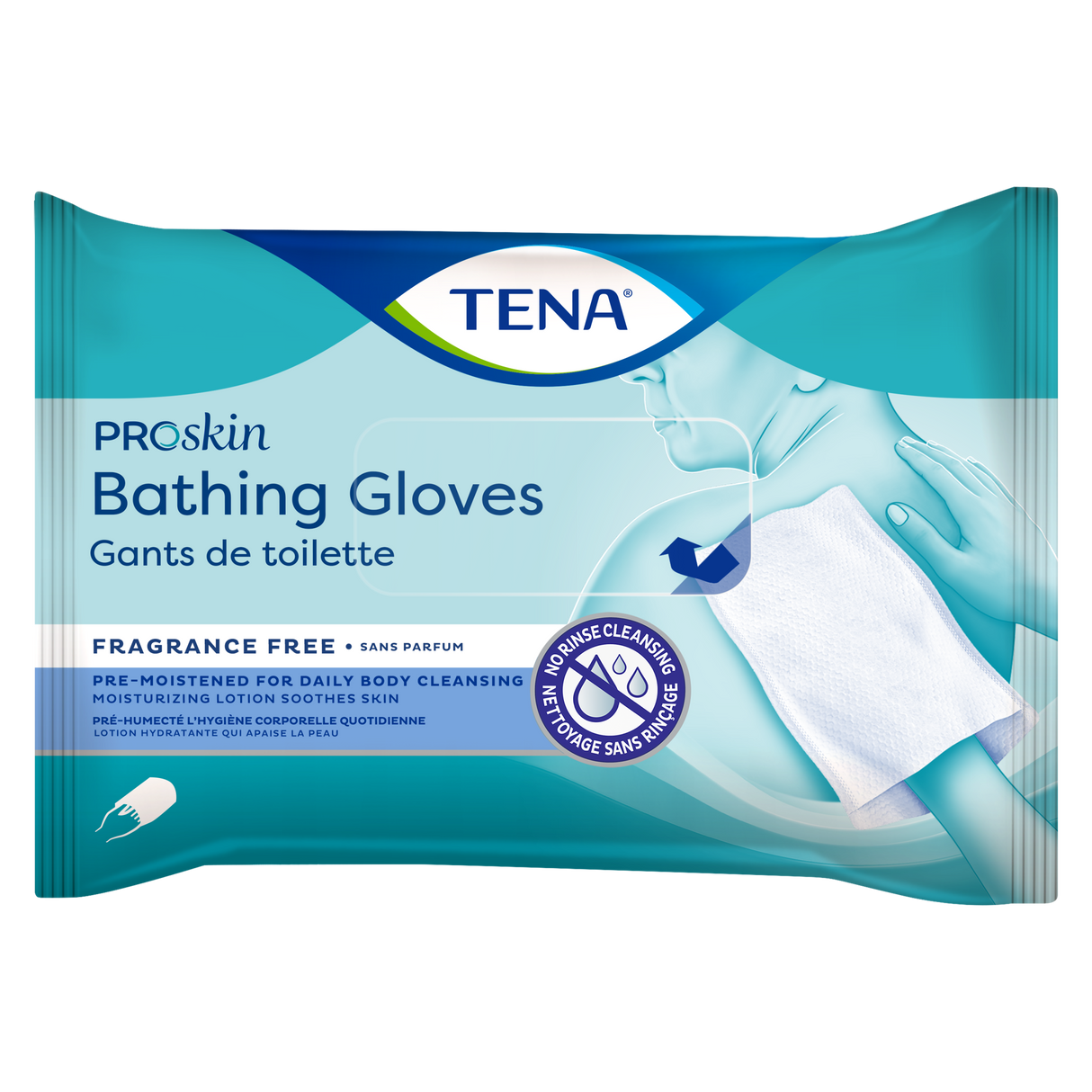 TENA ProSkin Bathing Glove, Premoistened Wipe