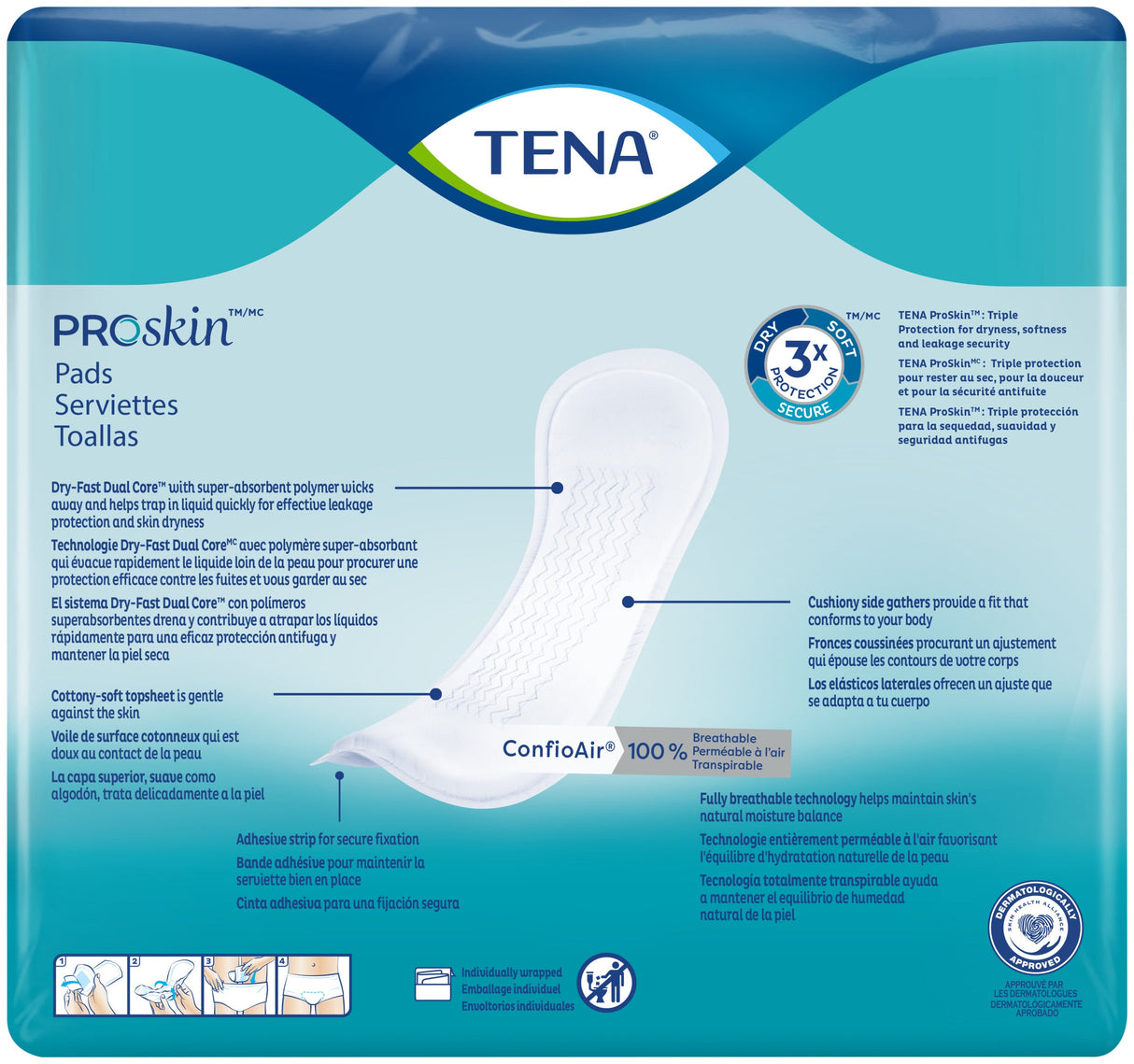 TENA ProSkin Day Light Incontinence Pad, Light Absorbency