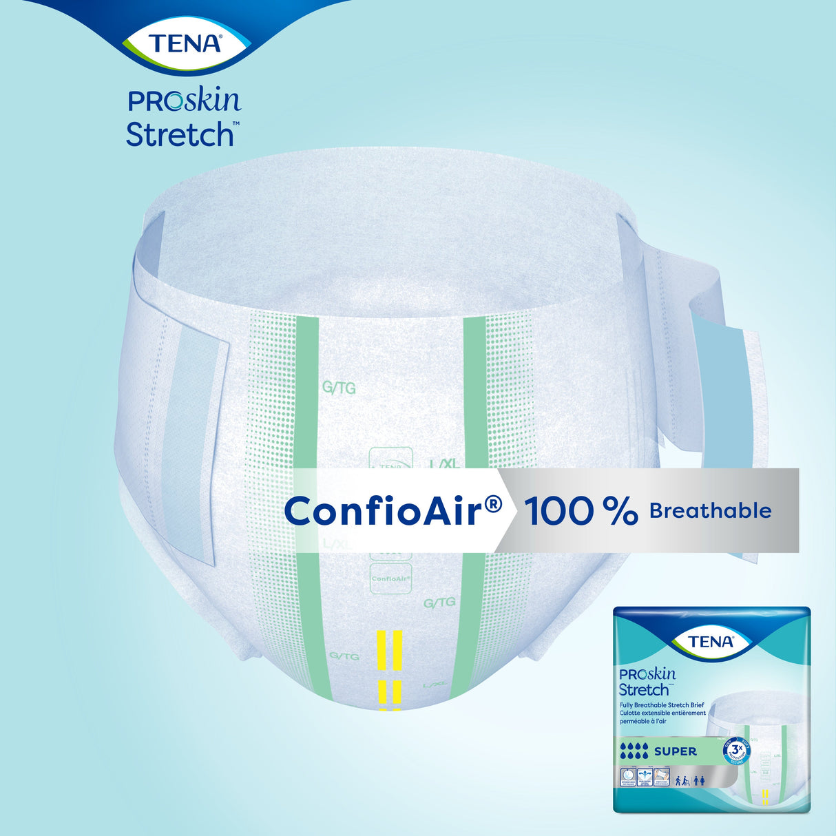 TENA ProSkin Stretch Super Incontinence Brief, Heavy Absorbency