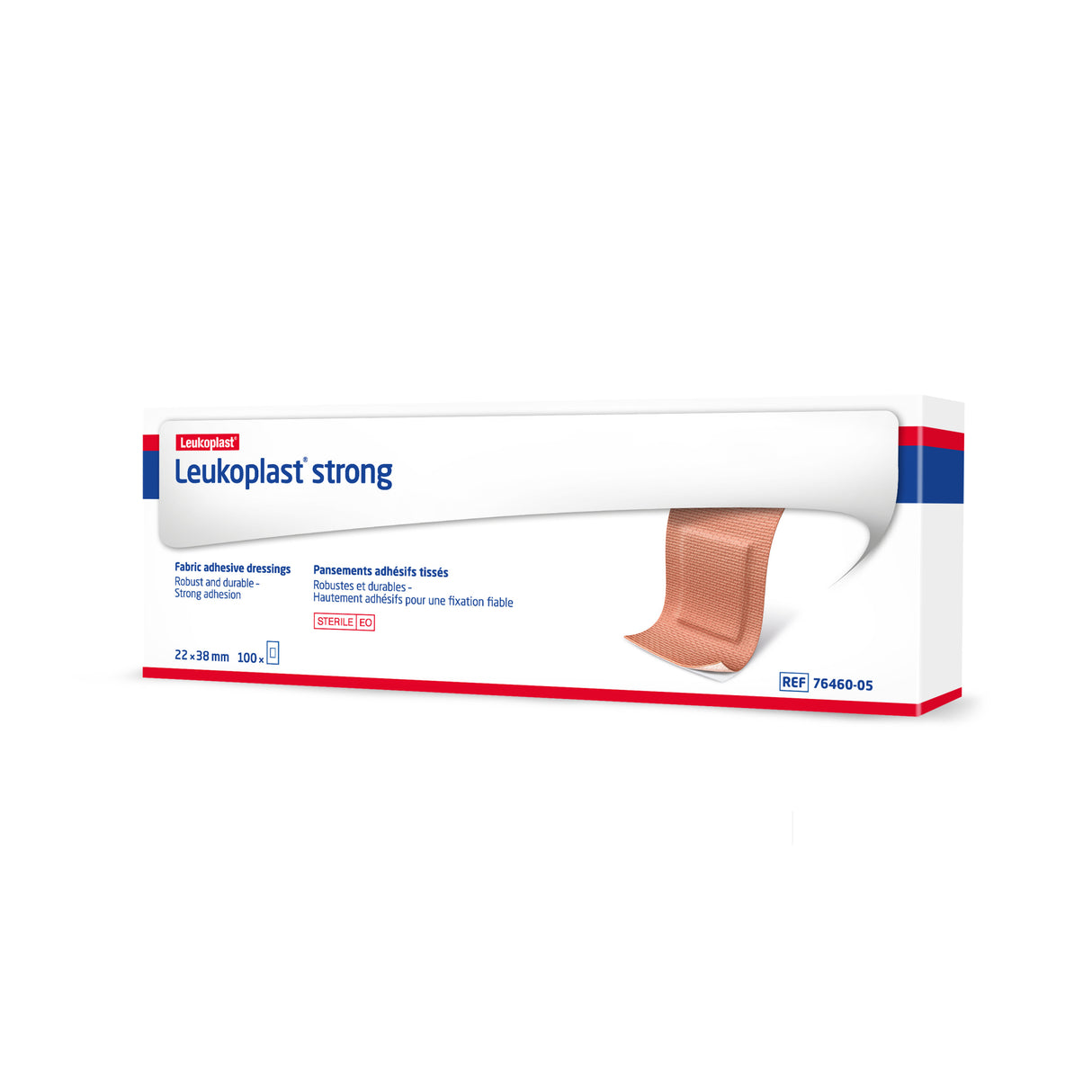 Leukoplast Strong Adhesive Dressings, Beige, 2.2 cm x 3.8 cm, Box of 100