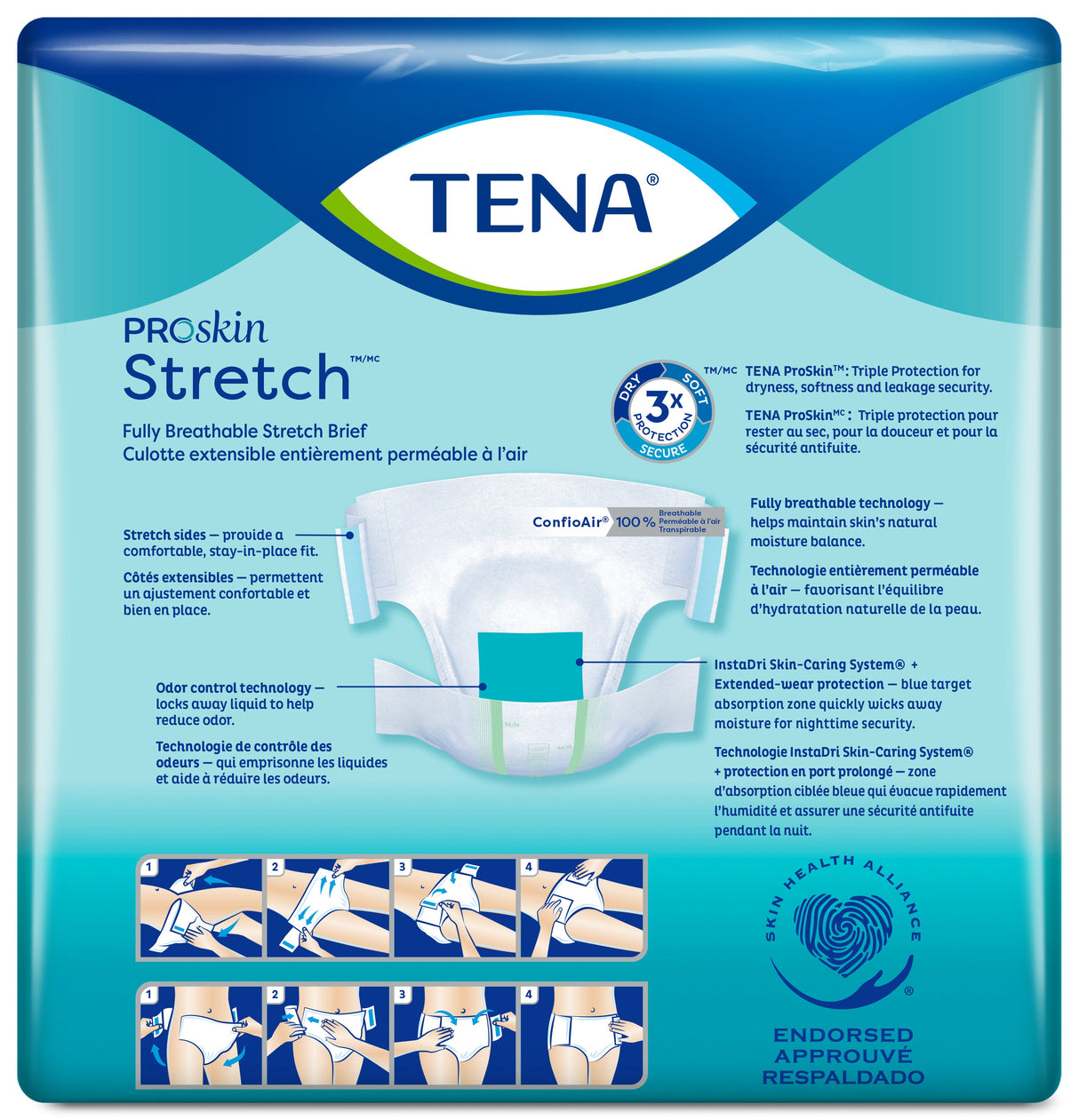 TENA ProSkin Stretch Super Incontinence Brief, Heavy Absorbency