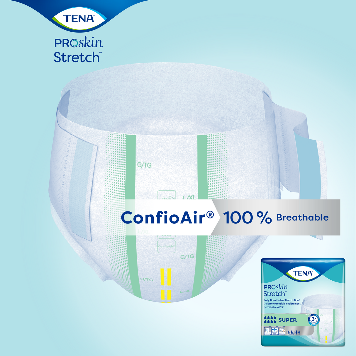 TENA ProSkin Stretch Super Incontinence Brief, Heavy Absorbency