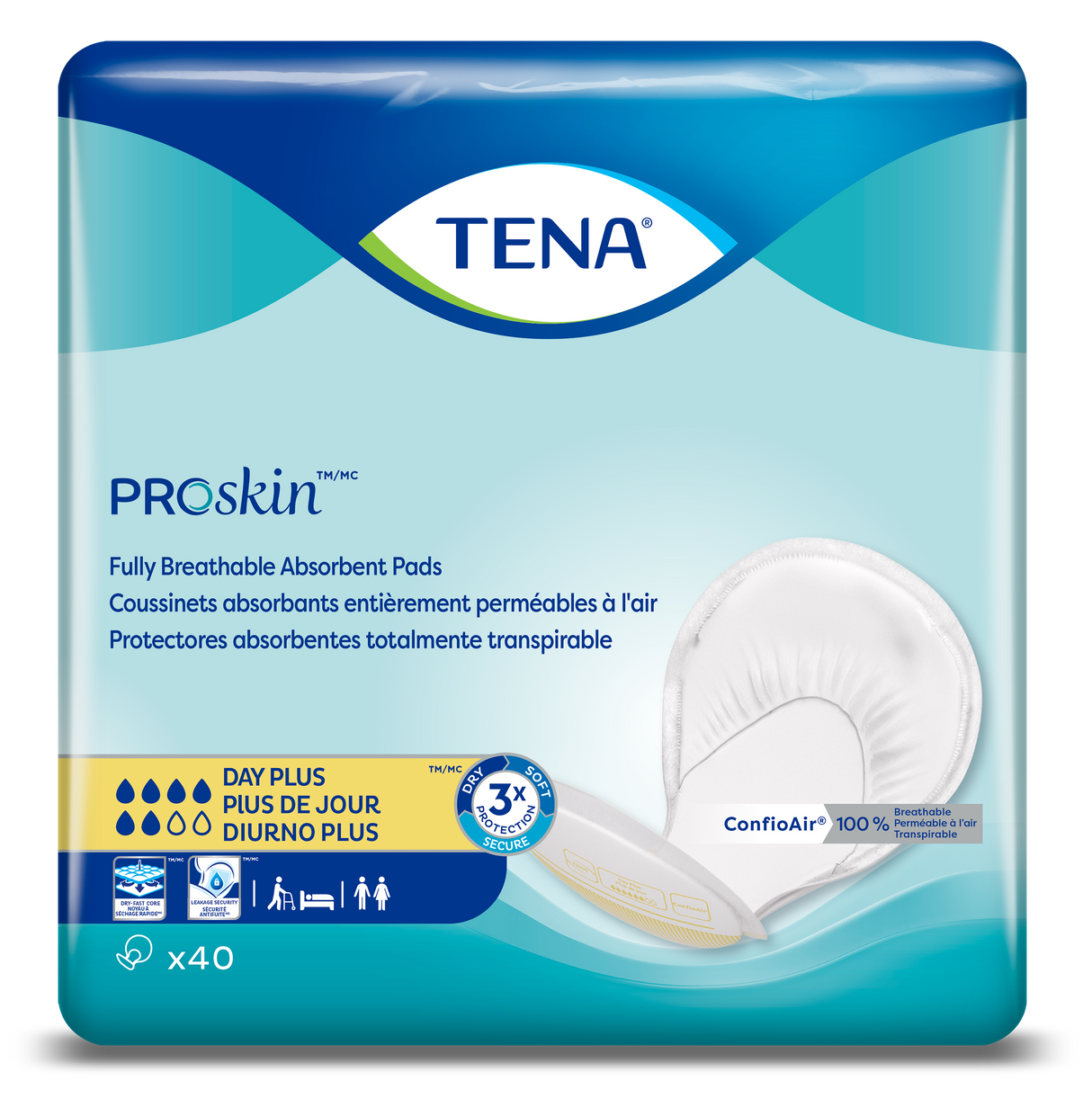 TENA ProSkin Day Plus Absorbent Pads, Heavy Absorbency