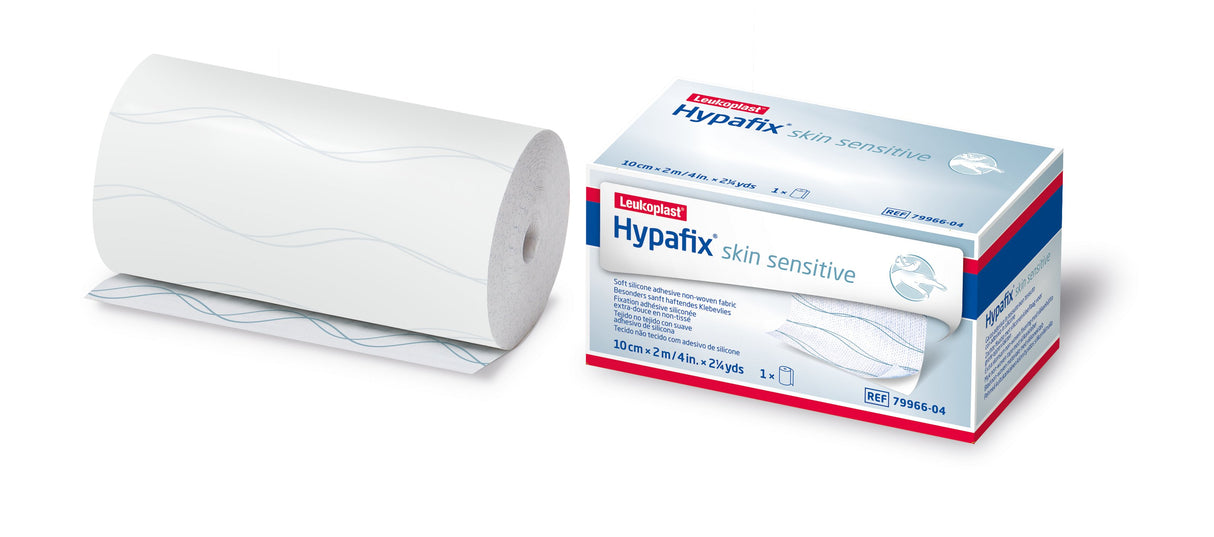 Leukoplast Hypafix Skin Sensitve Soft Silicone Wide-Area Fixation, 4 in. × 2.5 yd. (10 cm × 2 m), 1 Roll