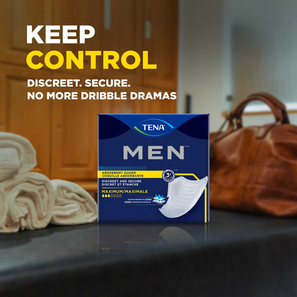 TENA Men Maximum Guard Pad for Men, Maximum Absorbency