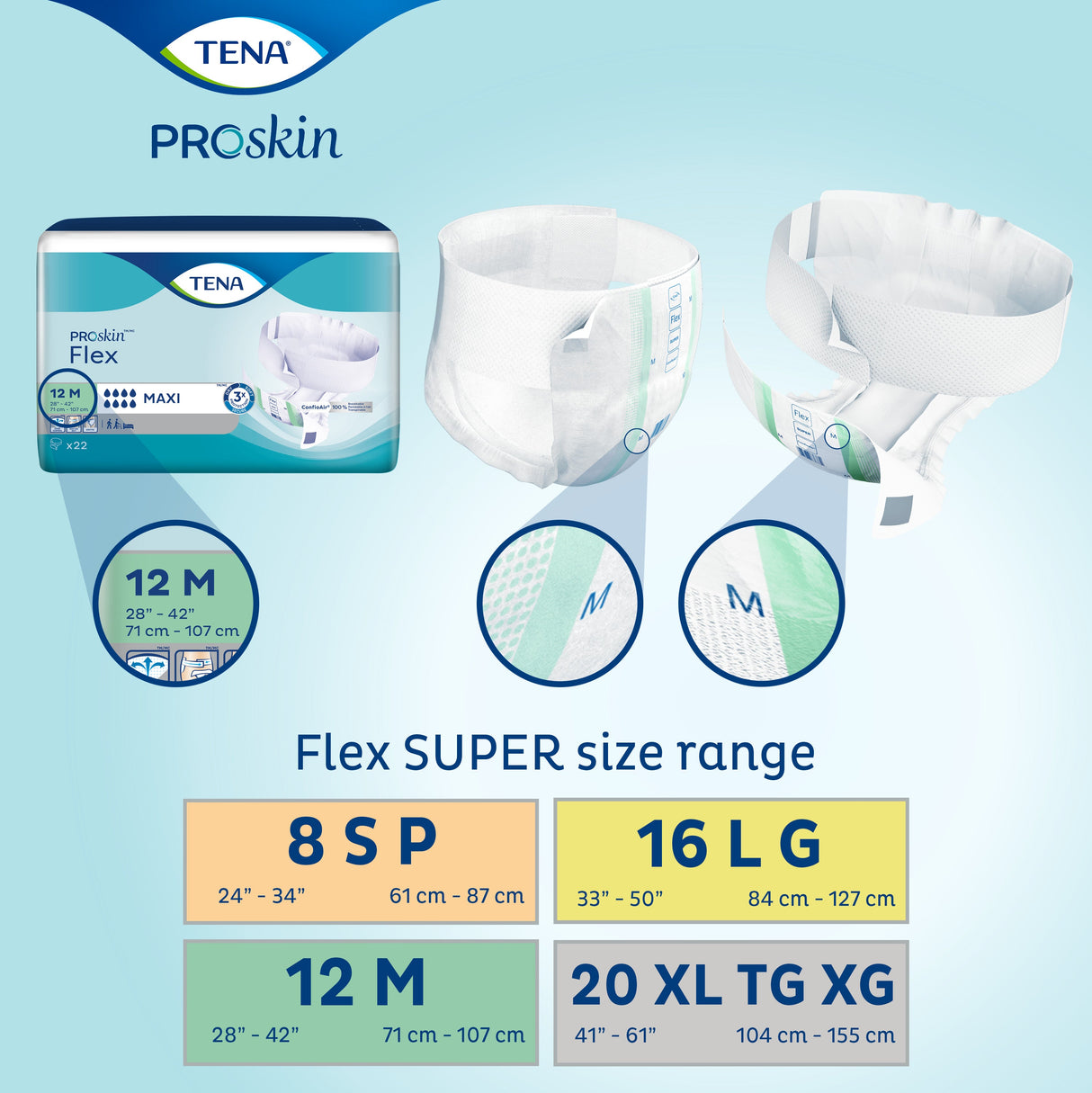 TENA ProSkin Flex Super Belted Incontinence Brief, Heavy Absorbency