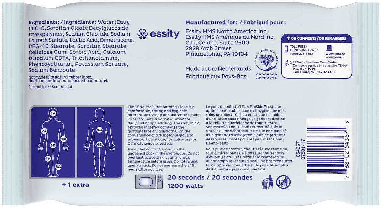 TENA® ProSkin Bathing Glove, Premoistened Wipe