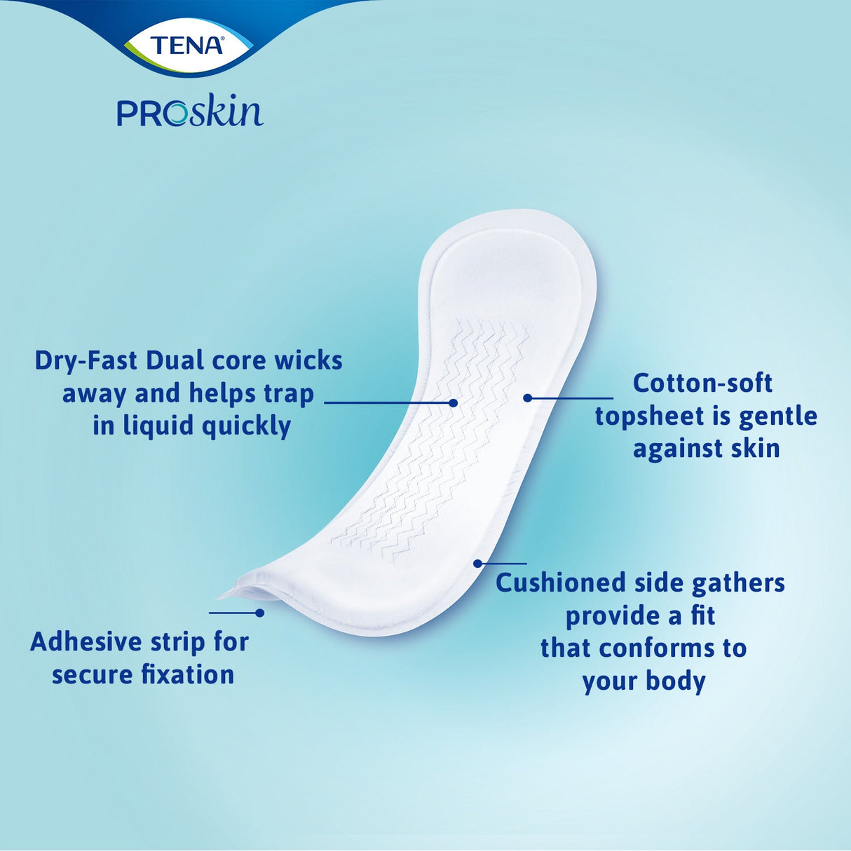 TENA ProSkin Day Light Incontinence Pad, Light Absorbency