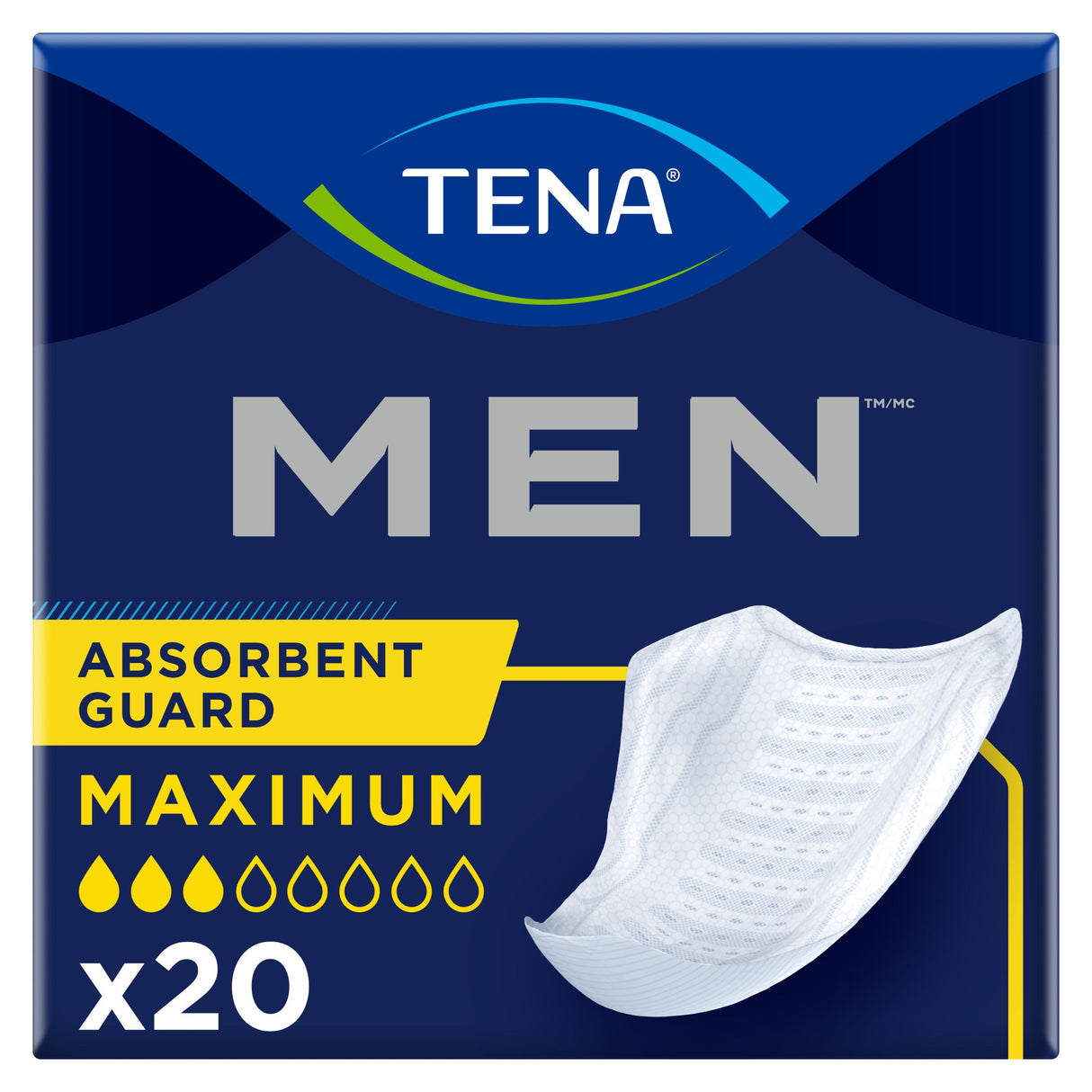 TENA Men Maximum Guard Pad for Men, Maximum Absorbency