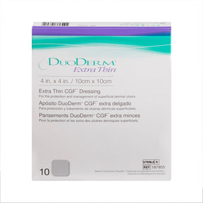 BX/10 DUODERM EXTRA THIN CGF HYDROCOLLOID DRESSING, STERILE, 10CM X 10CM (4IN X 4IN) - 10×15cm / 4×6in