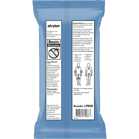 Essential Bath Body Washcloth W/ Vitamin E & Aloe 8" X 8" Fragrance-free Rinse-free Hypo