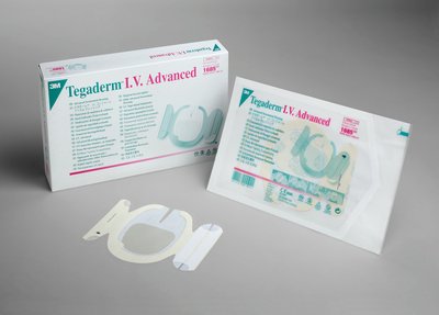3M 1685 Tegaderm I.V. Advanced Securement Dressing - 3(1/2) inch x 4(1/2) inch, Box of 50 dressings