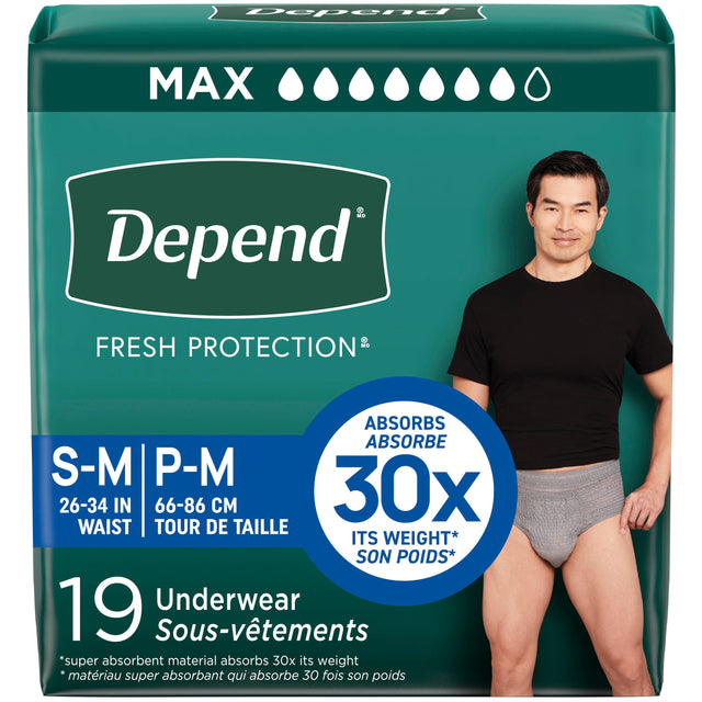 Fresh Protection™ Adult Incontinence Underwear for Men - S/M / 19