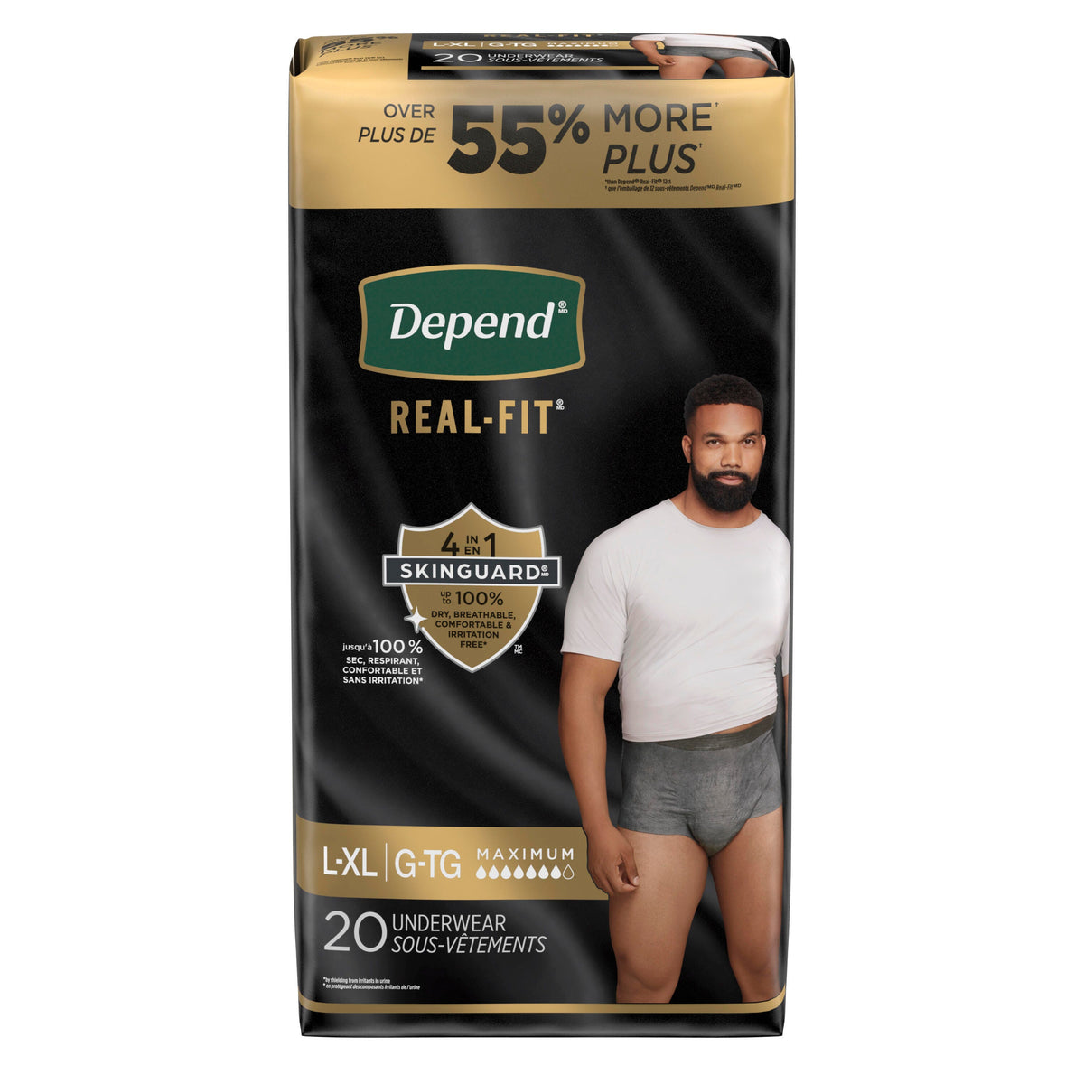 Real Fit® Incontinence Underwear for Men - L / XL / 20