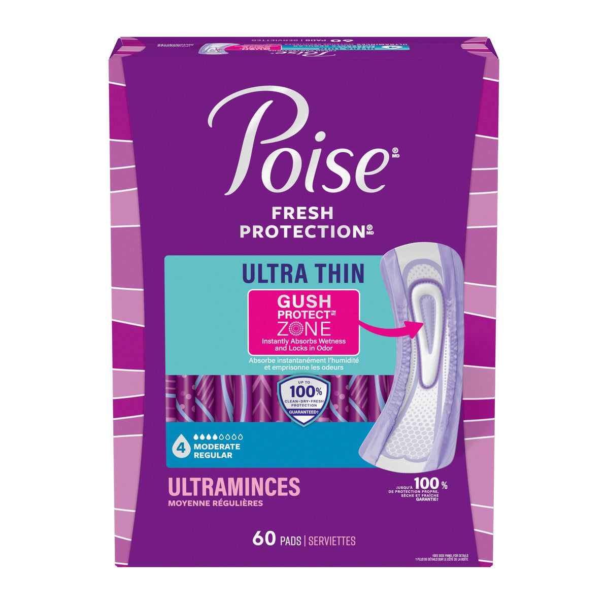 Fresh Protection™ Ultra Thin Incontinence Pads for Women - Regular / 60