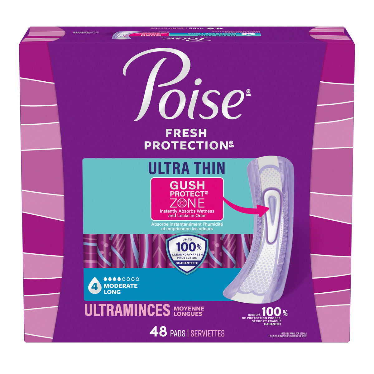 Fresh Protection™ Ultra Thin Incontinence Pads for Women - Long / 48