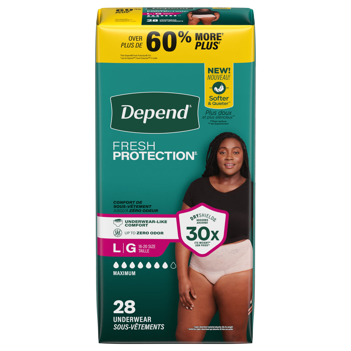Fresh Protection™ Adult Incontinence Underwear for Women - L / 28