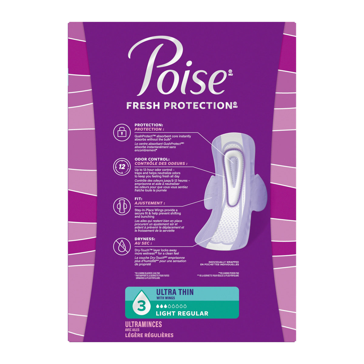 Fresh Protection™ Ultra Thin Incontinence Pads with Wings for Women