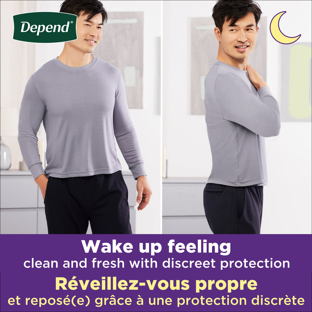Night Defense® Adult Incontinence Underwear for Men - L