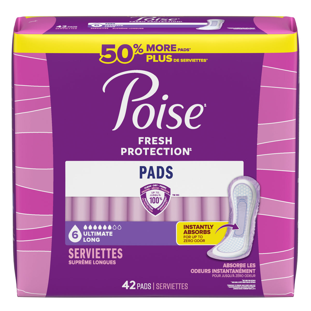 Fresh Protection™ Incontinence Pads for Women - Ultimate / Long / 42