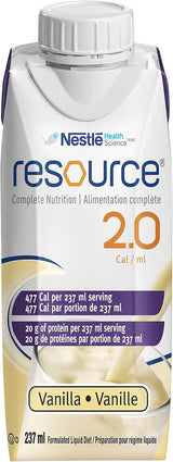 Resource 2.0 Oral/enteral Supplement Vanilla 237ml High Protein 2.0cal/ml