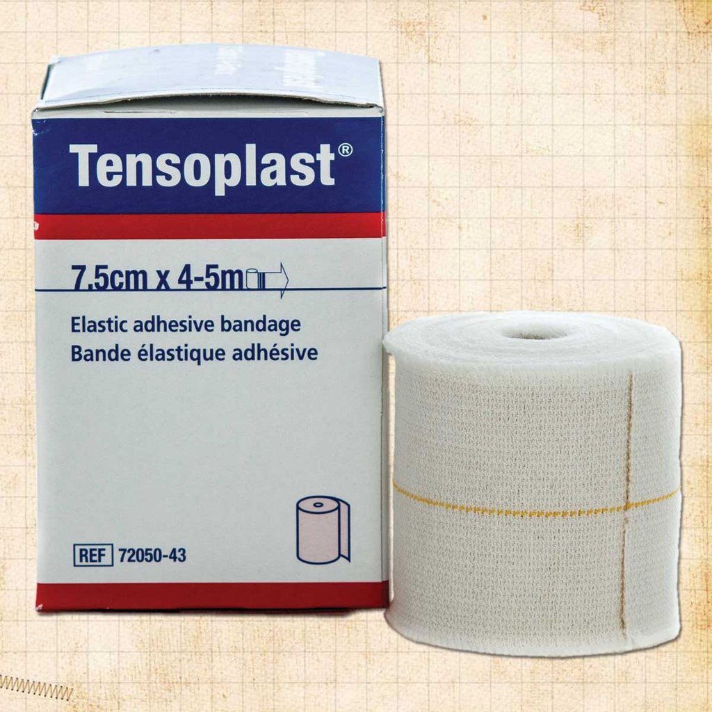 Tensoplast Robust Elastic Adhesive Bandage 7.5cm X 4-5m Beige Latex Non-sterile — 7.5cm / 5m