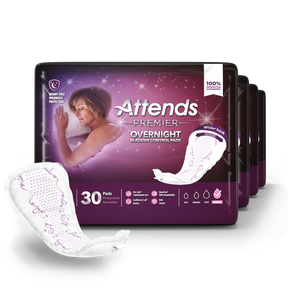 Attends Premier Overnight Bladder Control Pads - L-15.16" W-7.48"