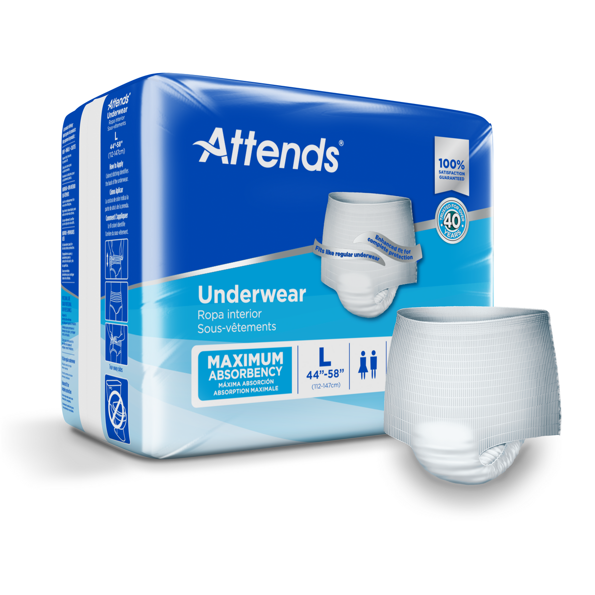 Attends Underwear Maximum Absorbency - Large