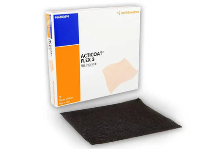 Smith & Nephew Acticoat Flex 3 Dressing, Size 10cm X 10cm - Box Of 12 - 5×5cm / 5cm
