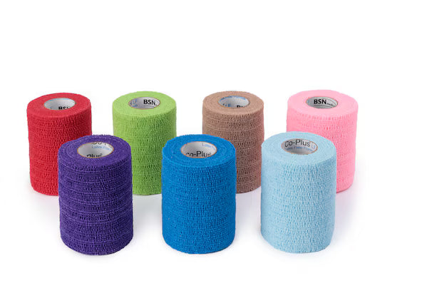 BX/18 CO-PLUS LATEX FREE ELASTIC COHESIVE BANDAGE 10CM X 4.5M (STRETCHED), BEIGE - 10cm / 4.5m