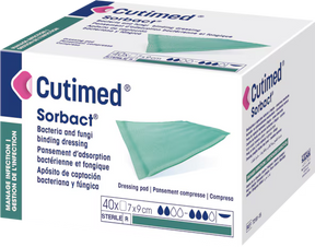 BX/40 CUTIMED SORBACT ANTIMICROBIAL PAD W/BACTERIA BINDING ACTION 7CM X 9CM - 7×9cm / 7cm
