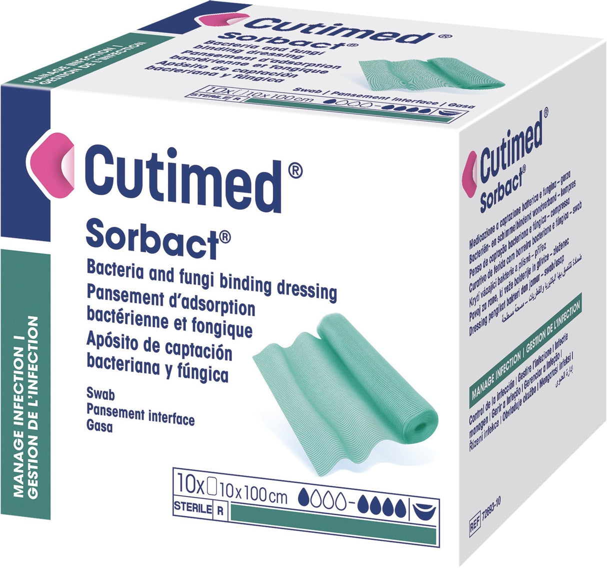 Cutimed Sorbact Antimicrobial Dressing W/bacteria Binding Action 7cm X9cm — 7×9cm / 7cm