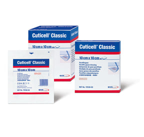 Cuticell Classic Non-Adherent Dressing Impregnated with Paraffin 10cm x 10cm (Hospital Pack)