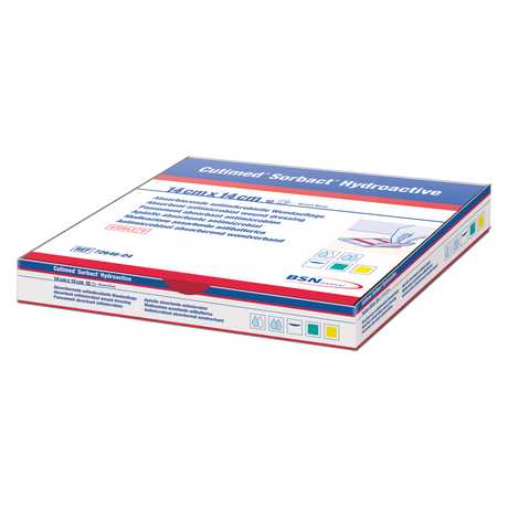 Cutimed Sorbact Hydroactive Antimicrobial Dressing 19cm X 19cm PAD 15cm X 15cm) — 19×19cm / 15×15cm
