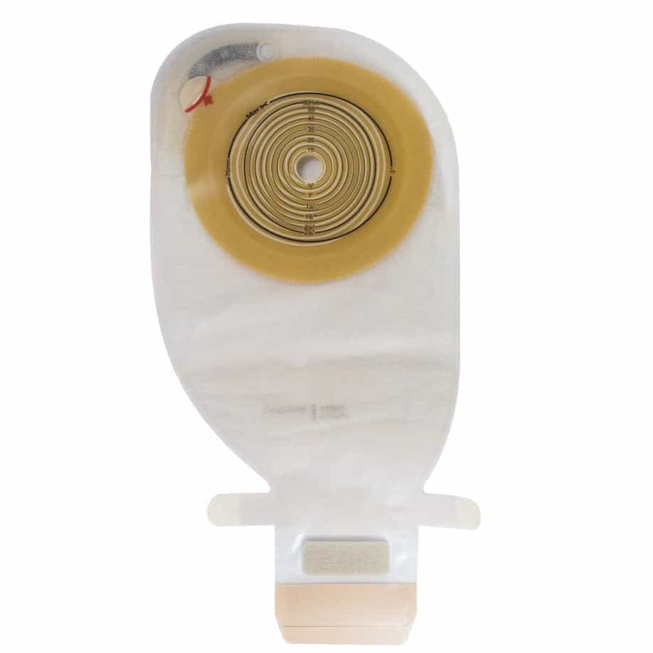 COL 13860 | Assura 1-Piece Drainable with EasiClose Transparent Pouch- Flat - Maxi (28 cm) -Cut-to-fit 10-70mm(10/box)
