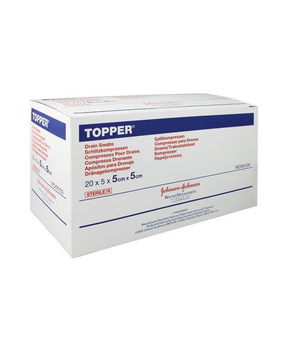(CS12) BX/100 TOPPER® DRAIN  SWABS 7.5CM X 7.5CM - 7.5×7.5cm / 7.5cm
