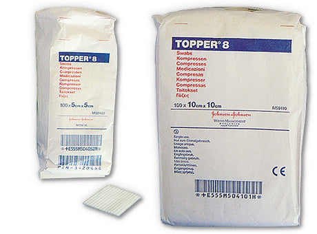 (CS40) BX/100 TOPPER® 8 SWABS (4 PLY, NON-STERILE) 10CM X 10CM - 5×5cm / 5cm