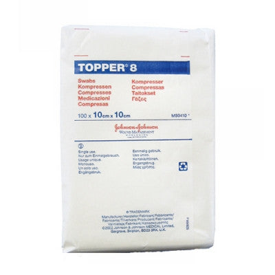 (CS40) BX/100 TOPPER® 8 SWABS (4 PLY, NON-STERILE) 10CM X 10CM - 7.5×7.5cm / 7.5cm